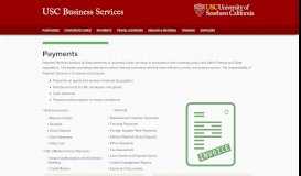 
							         Payments | USC Business Services								  
							    