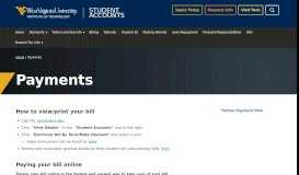 
							         Payments | WVU Tech Student Accounts | West Virginia University ...								  
							    