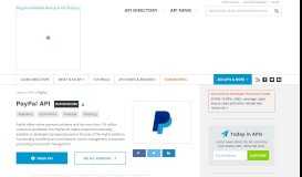 
							         PayPal API | ProgrammableWeb								  
							    