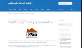 
							         PayPal to Equity: E-banking System Made Easy | John Shalom								  
							    