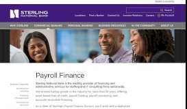
							         Payroll Finance Solutions | Sterling National Bank								  
							    