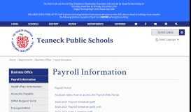 
							         Payroll Information - Teaneck Public Schools								  
							    