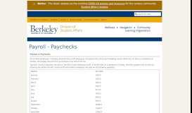 
							         Payroll - Paychecks | UC Berkeley: Division of Student Affairs								  
							    