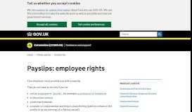 
							         Payslips: employee rights - GOV.UK								  
							    