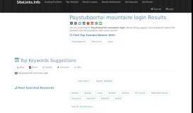 
							         Paystubportal mountaire login Results For Websites Listing								  
							    