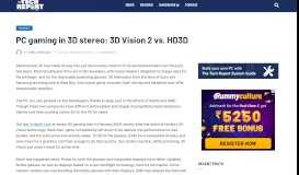 
							         PC gaming in 3D stereo: 3D Vision 2 vs. HD3D - The Tech Report ...								  
							    