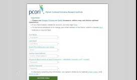 
							         PCORI Online Registration								  
							    