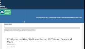 
							         PD Opportunities, Wellness Portal, 2017 Union Dues and More ...								  
							    