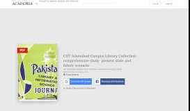 
							         (PDF) CIIT Islamabad Campus Library Collection: comprehensive ...								  
							    