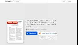 
							         (PDF) USAGE OF MOODLE E-LEARNING PORTAL IN THE ...								  
							    