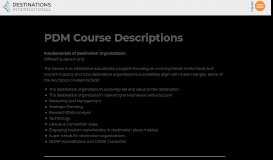
							         PDM Course Descriptions | Destinations International								  
							    