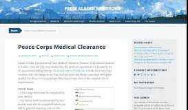 
							         Peace Corps Medical Clearance | From Alaska to Kosovo								  
							    