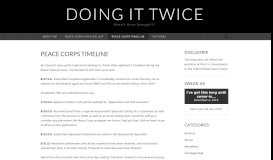 
							         Peace Corps Timeline | Doing It Twice								  
							    