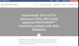 
							         PeaceHealth SW and The Vancouver Clinic offer newly approved ...								  
							    
