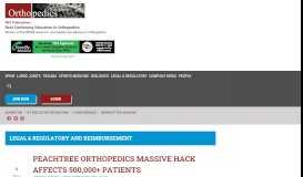 
							         Peachtree Orthopedics Massive Hack Affects 500,000+ Patients ...								  
							    