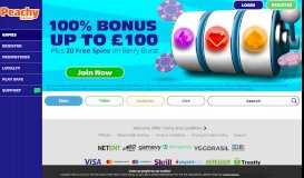 
							         Peachy Games Casino - Up to £100 bonus + 20 free spins								  
							    