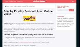 
							         Peachy Payday Personal Loan Online Login								  
							    