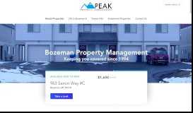 
							         Peak Property Management: Bozeman Rental Property | For Rent								  
							    