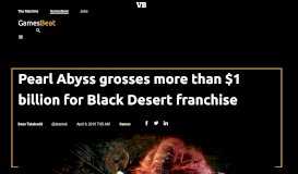 
							         Pearl Abyss grosses more than $1 billion for Black Desert franchise ...								  
							    