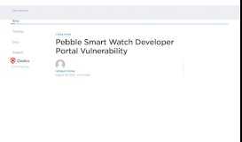 
							         Pebble Smart Watch Developer Portal Vulnerability | Qualys Blog								  
							    