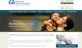 
							         Pediatric Information for Parents in Lake Bluff IL - Lake Forest Pediatric								  
							    