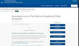 
							         Pediatric Neurology | The Children's Hospital at TriStar Centennial								  
							    