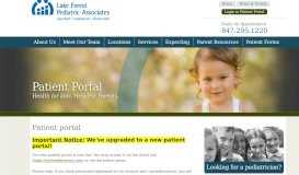 
							         Pediatric Patient Portal | Orland Park IL | Pediatric Doctor - Lake Forest ...								  
							    