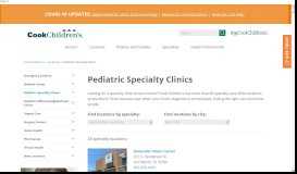 
							         Pediatric Specialty Clinics | Cook Children's								  
							    