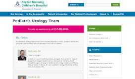 
							         Pediatric Urology Team | Peyton Manning Children's Hospital								  
							    