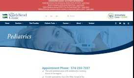 
							         Pediatrics Department - South Bend Clinic (574) 234-8161								  
							    
