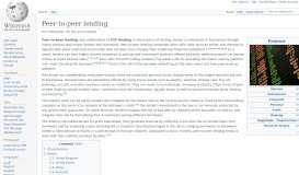 
							         Peer-to-peer lending - Wikipedia								  
							    