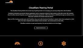 
							         Peering Portal | Peering Partnership | Cloudflare								  
							    