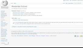 
							         Pembroke School - Wikipedia								  
							    