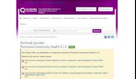 
							         Peninsula Community Health C.I.C. - CQC								  
							    