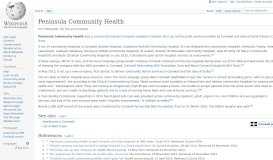 
							         Peninsula Community Health - Wikipedia								  
							    