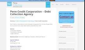 
							         Penn Credit Corporation – Debt Collection Agency								  
							    