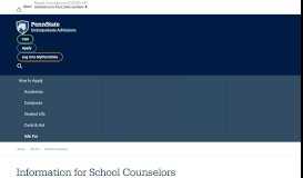
							         Penn State Admissions Information for School Counselors ...								  
							    