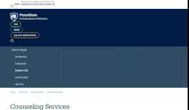 
							         Penn State Counseling Services - Undergraduate Admissions								  
							    