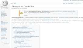 
							         Pennsylvania CareerLink - Wikipedia								  
							    