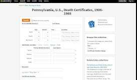 
							         Pennsylvania, Death Certificates, 1906-1967 - Ancestry.com								  
							    