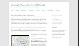 
							         Pennsylvania Death Records Accessible | Genealogical Research ...								  
							    