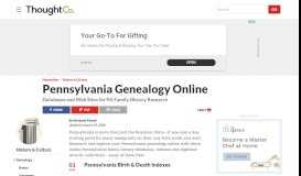 
							         Pennsylvania Genealogy: Databases & Digitized Records - ThoughtCo								  
							    