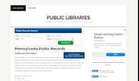 
							         Pennsylvania Public Records - Public Libraries								  
							    