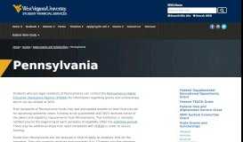 
							         Pennsylvania | Student Financial Support and Services | West Virginia ...								  
							    