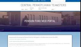 
							         Pension Fund Web Portal | CENTRAL PENNSYLVANIA TEAMSTERS								  
							    