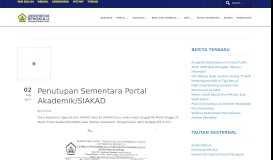 
							         Penutupan Sementara Portal Akademik/SIAKAD - Universitas Bengkulu								  
							    