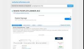
							         peopleplanner.biz at WI. Access PeoplePlanner - Login								  
							    