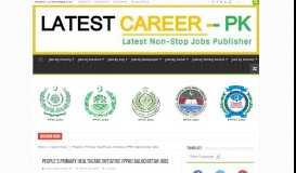 
							         People's Primary Healthcare Initiative (PPHI) Sindh Jobs								  
							    