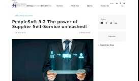 
							         PeopleSoft 9.2-The power of Supplier Self-Service unleashed!								  
							    
