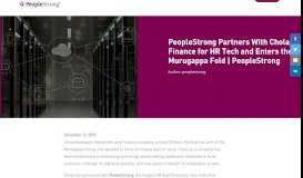 
							         PeopleStrong Partners With Chola Finance for HR Tech and ...								  
							    